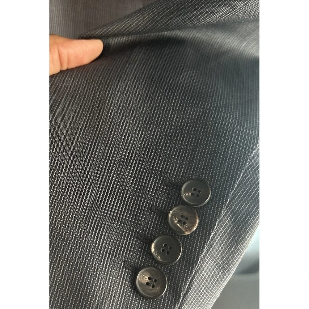 Zara Men‎ 38 One Button Charcoal Gray Pinstripe Blazer Business Casual Academia